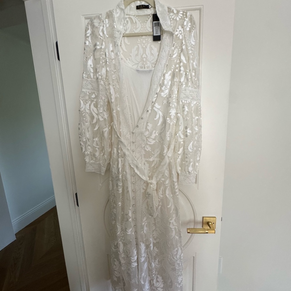 White Kaftan Lace Dress